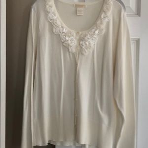 Button down ivory sweater